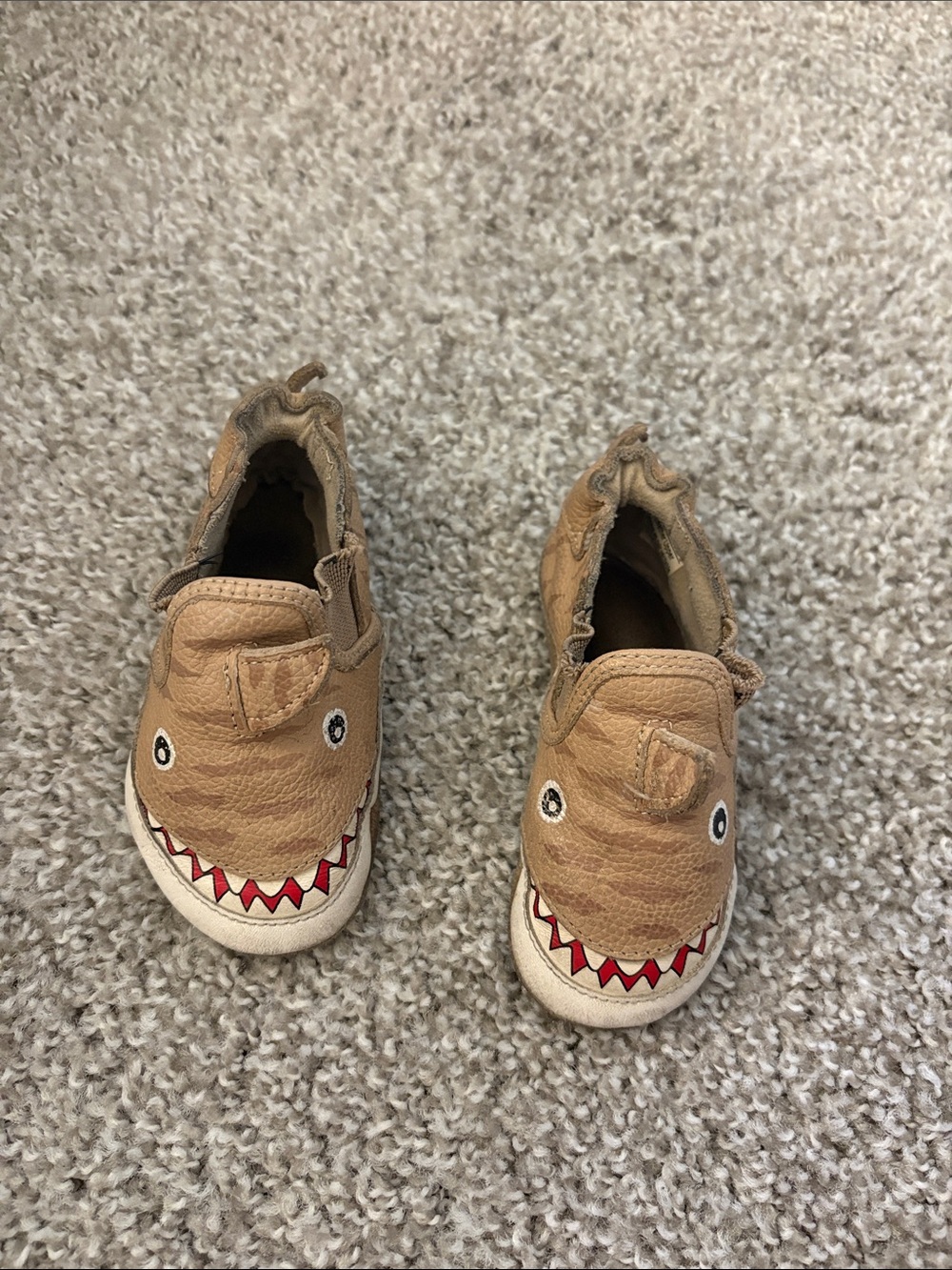 Robeez Tan Shark Slip-On Baby Shoes